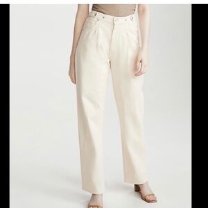 AGOLDE
Baggy pleated organic mid-rise straight-leg jeans